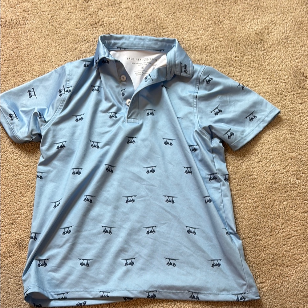 Light Blue Patterned Polo Shirt